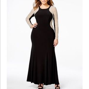 Xscape Plus Size Beaded Stretch Hourglass Gown